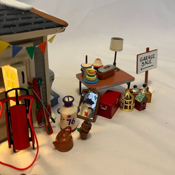 Dept 56 Snow Village – “Another Man’s Treasure” Lighted Garage w/accessories - Picture 7 of 16